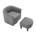 Swivel Accent Chair 360 Comfy Recliner Corduroy Arm Chair Single Sofa With Ottoman For Living Room Bedroom,Grey Grey Fabric