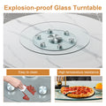 Double Layer Rotatable Round Glass.The Rotatable Design Makes It More Convenient To Retrieve And Place Items.The Upper Glass Has A Diameter Of 24 Inches, While The Lower Glass15 Inches. Transparent Glass