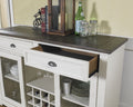 Cayla Server Dark Oak & White White Wood