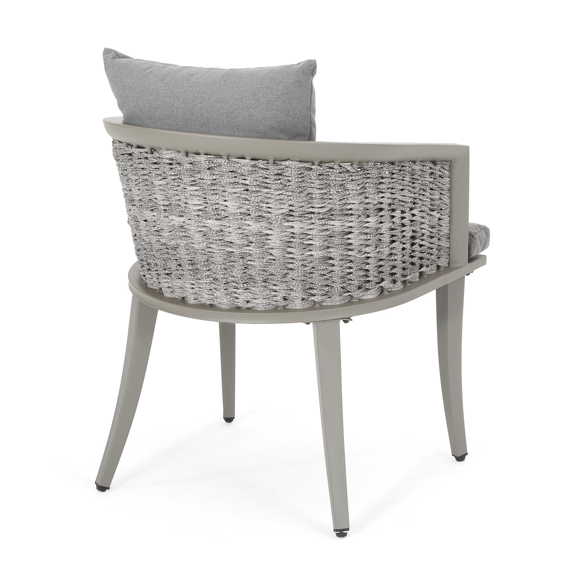 Pebble Chair Grey Pe Rattan Iron Waterproof Fabric