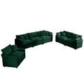 3 Piece Sectional Sofa Oversized Sectional Sofa Comfortable Sectional Sofaone Single Sectional Sofa, One 2 Seater Sofas, One 3 Seater Sofas Green Corduroy Deep Seat Sofa Green Corduroy 6 Seat