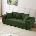88.97'' Mid Century Modern Upholstered Sofa With 5 Matching Toss Pillows, Including Bottom Frame,Comfy Couches For Living Room, Bedroom, Apartment And Office.Green. Green Corduroy 3 Seat