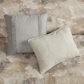 7 Piece Textured Cotton Blend Comforter Set Gray Cal King California King Multicolor Polyester