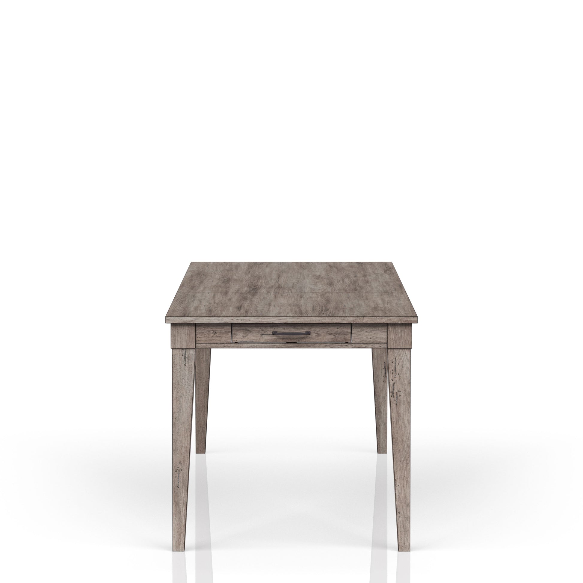 Rustic Gray Dining Table Two Storage Drawers And Leaf Gray Solid Wood Mdf