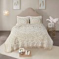 Tufted Cotton Chenille Medallion Fringe Coverlet Mini Set Taupe Full Queen Full Taupe Cotton