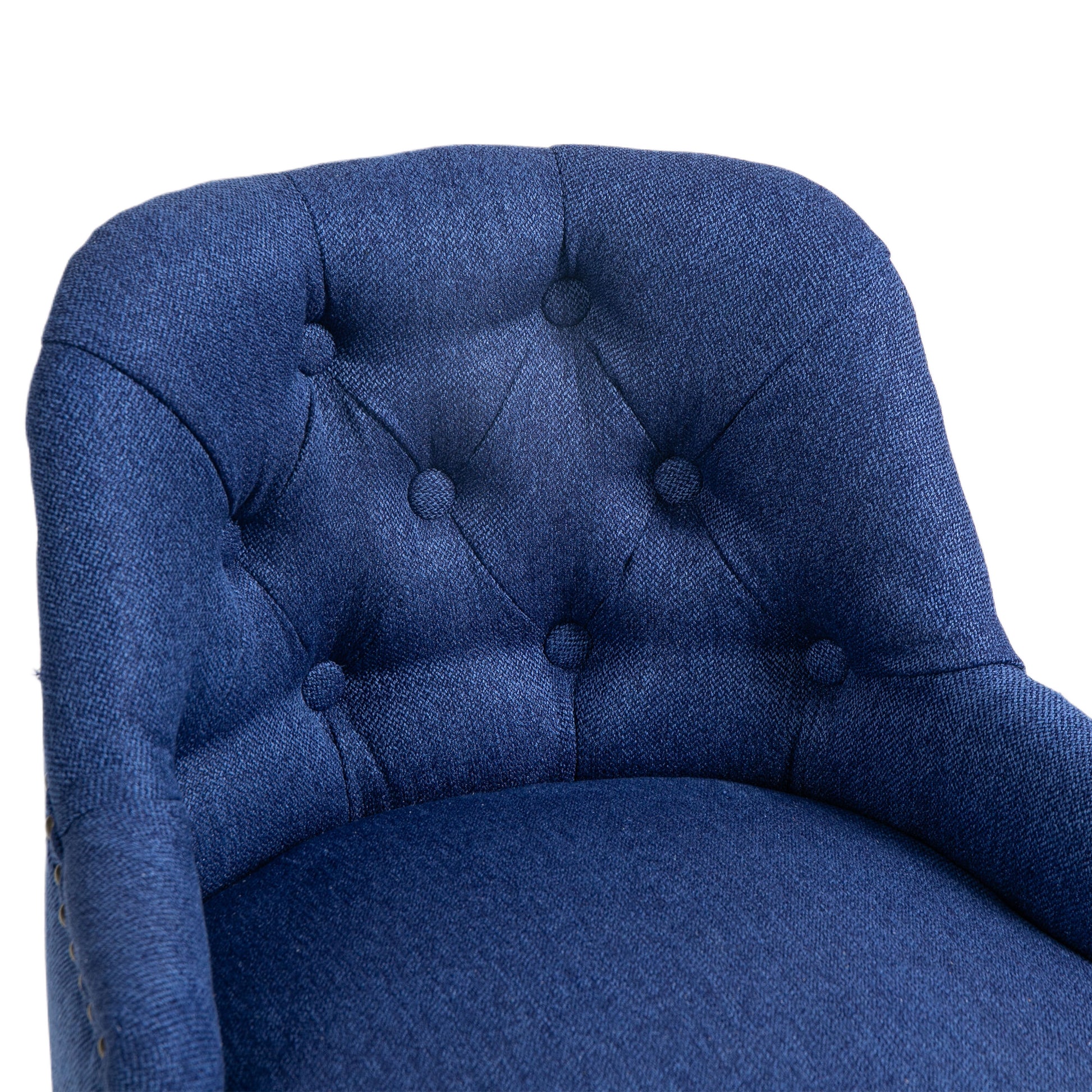 Coolmore Bar Stools Set Of 2 Counter Height Chairs With Footrest For Kitchen, Dining Room And 360 Degree Solid Wood Legs Swivel Bar Stools Set Of 2 Navy Linen Navy Foam Linen