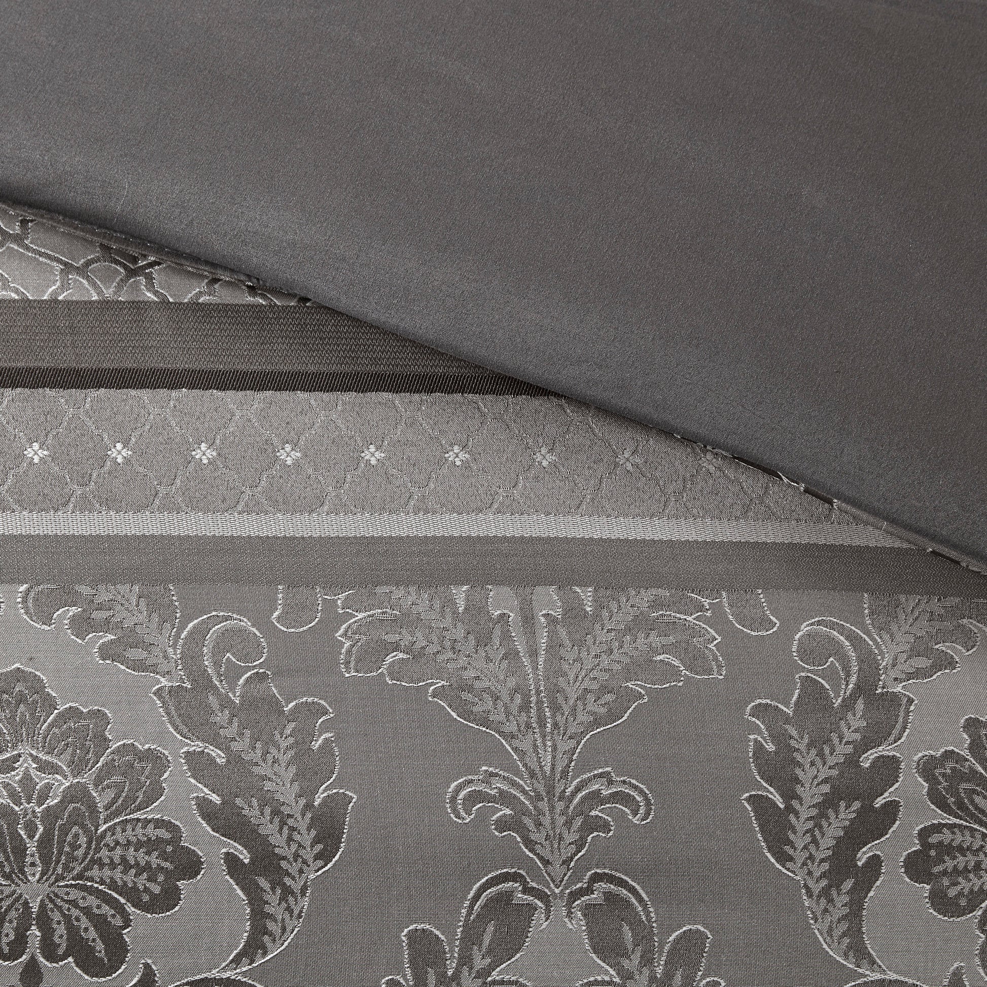 7 Piece Jacquard Comforter Set Grey Cal King California King Grey Polyester
