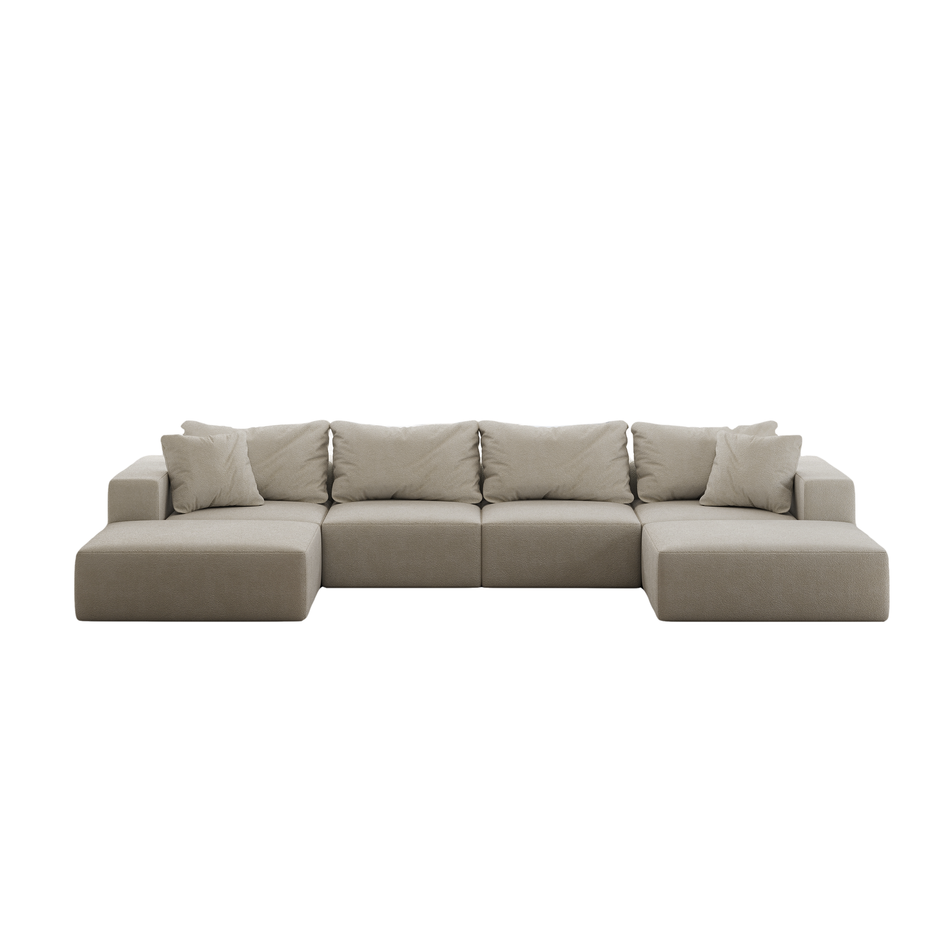 Oversized Sponge Cloud Sofa,Modern Upholstered Sectional Sofa Couch Set,Modular 162" L Shaped Sectional Living Room Sofa Set With 6 Pillows,Free Combination Sofa Couch For Living Room,Bedroom Beige Foam Chenille 6 Seat