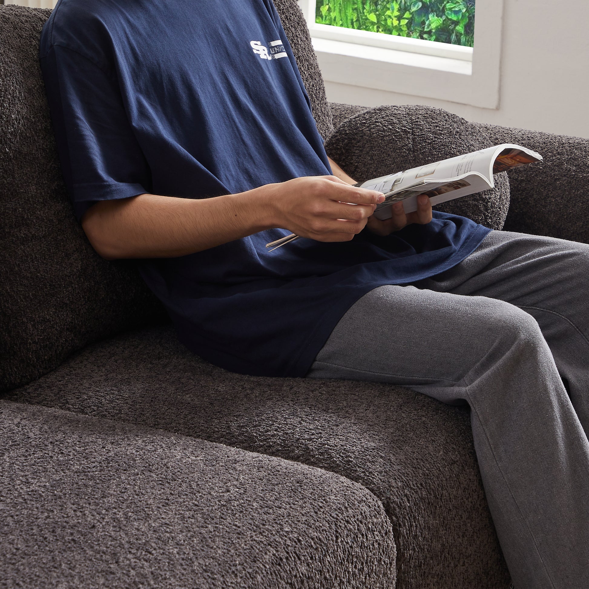 Lamb'S Wool 2 Seater Cushion Sofa 90'' Comfortable Sofa For Living Room Bedroom And Other Casual Spaces Lamb'S Wool Sofa With 2 Cushions And 2 Ball Pillows. Gray Two Sets Gray Foam Fabric 4 Seat