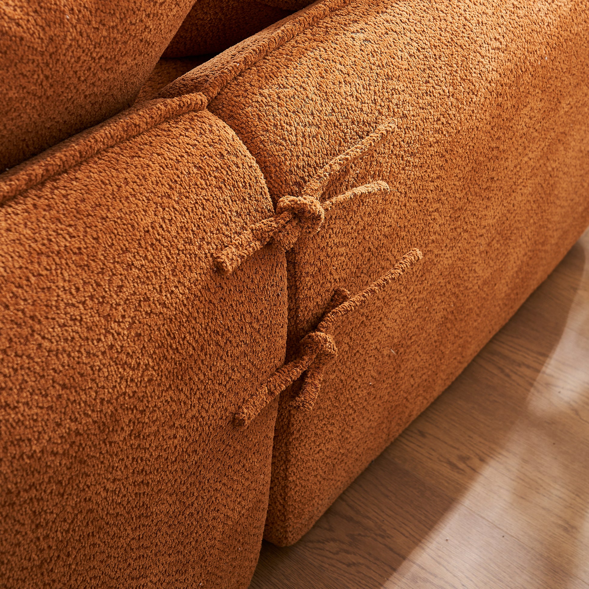 Sofa Deep Seat Sofa 3 Seater For Living Room Oversized Comfy Sofa L Shape Sofa Couch With Chaise Home Furniture Sleeper Sectional Sofa For Apartment, Office Left Hand Facing Orange Foam 3 Seat