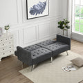 Sofa Bed Convertible Folding Dark Grey Lounge Couch Loveseat Sleeper Sofa Armrests Living Room Bedroom Apartment Reading Room Dark Gray Linen 2 Seat