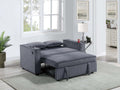 Dark Gray Corduroy Upholstered 2 Seat Sofa W Cup Holders Sleeper Couch 1Pc Convertible Sofa W Usb Dark Gray Wood Primary Living Space Cushion Back Contemporary,Modern,Transitional Rubberwood Square