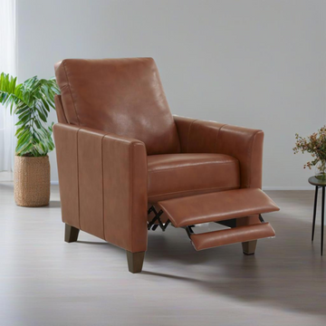Pablo Caramel Faux Leather Modern Recliner Caramel Foam Faux Leather