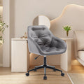 Elegent Velvet Office Chair With Wheels, Makeup Vanity Chair Height Adjustable For Teens Women Girls, Comfy Swivel Modern Leisure Armchair For Home Office, Bedroom, Study And Vanity. Gray Gray Primary Living Space Luxury,Modern Foam Iron