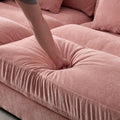 89.76 Inch Double Sleeper Sofa Cloud Couch Soft Fluffy Fabric Upholstery With Square Armrests,Comfor Daybed With Over Wide Sofa Bed,Modern Beanbag For Living Room Apartment,Pink Pink Fabric 2 Seat