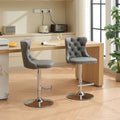 Swivel Pu Leather Barstools Adjusatble Seat Height From 25 33 Inch, Chrome Base Bar Stools With Backs Comfortable Tufted For Home Pub And Kitchen Island, Beige,Set Of 2,1512Gy Grey Dining Room American Design Bar Stools Wing Back Set Of 2 Foam Pu Leather