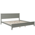 Modern Gray Solid Wood King Platform Bed Old Sku:Wf283526Aae King Gray Solid Wood