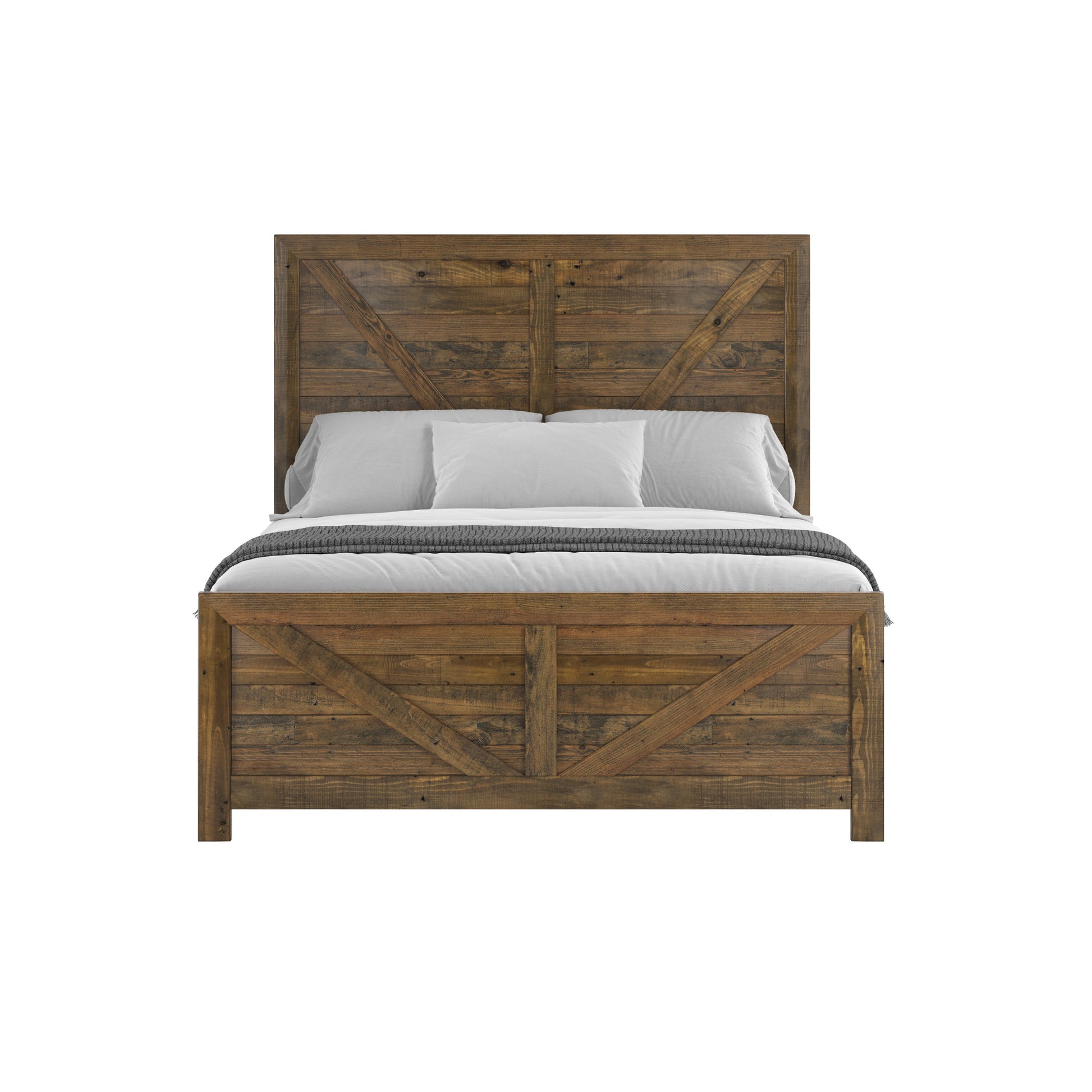 Lisque Brown Queen Bed Queen Brown Solid Wood