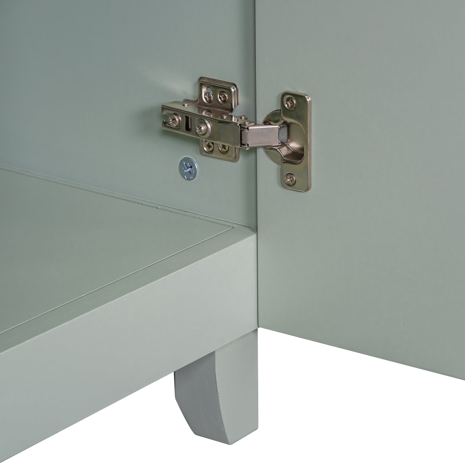 36 Inch Bathroom Vanity, Transitional Style Bathroom Cabinet With Resin Sink, Green Single Bathroom Cabinet, With 2 Drawers And 1 Adjustable Storage Shelf, 2 Soft Close Doors Green Bathroom Solid Wood Mdf Resin