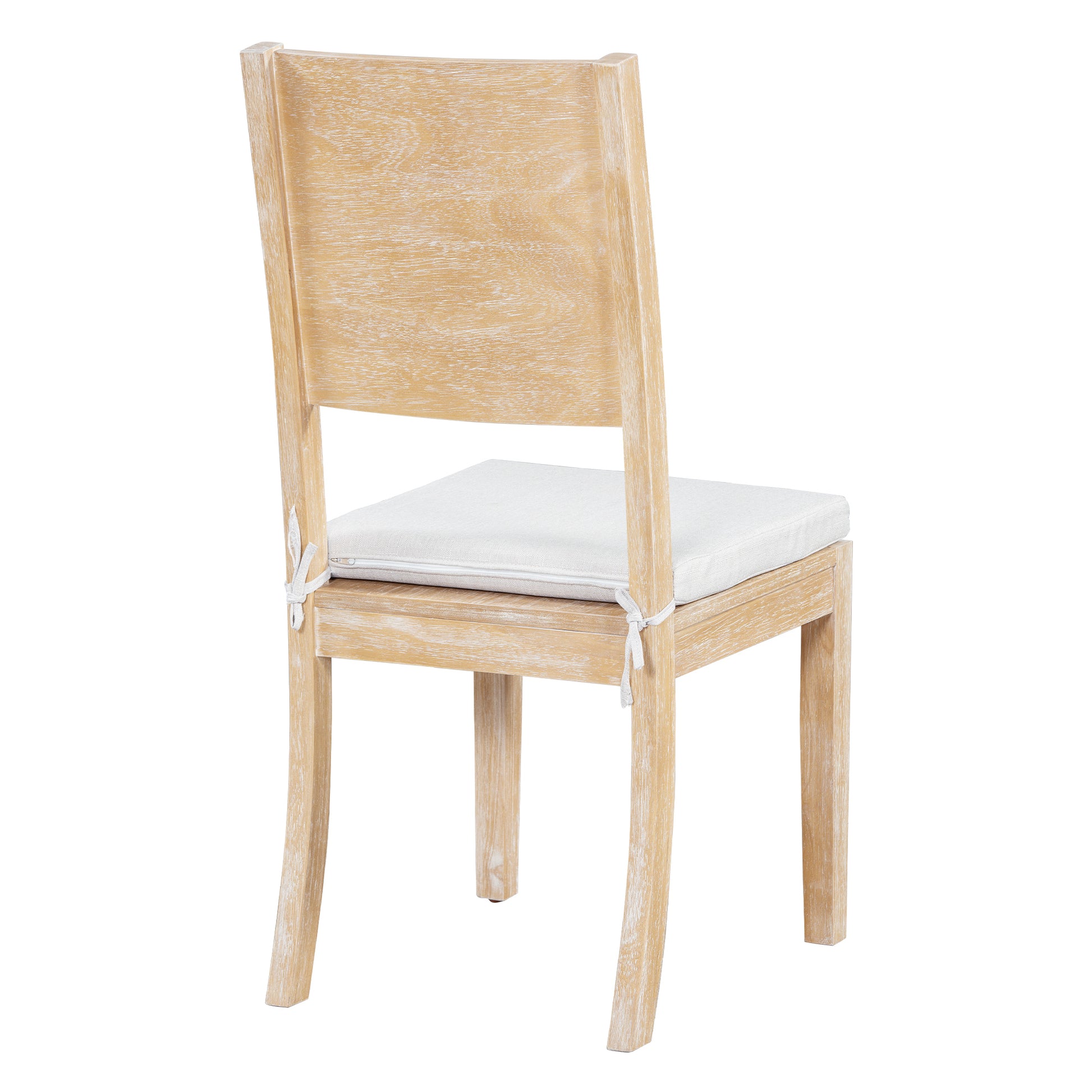 6 Piece Wood Dining Table Set With Storage Shelf And Curved Legs, Kitchen Table Set With Bench And 4 Removable Cushions Dining Chairs, Modern Style, Natural Beige Cushion Wood Dining Room Distressed Finish Rubberwood Rectangular Dining Table With Bench