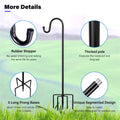 Shepherd Hooks For Outdoor, 1 Pack 46 Inch Bird Feeder Pole With 5 Prongs Base For Hanging Lantern, Hummingbird Feeder, Lightweight Plant, Shepherds Hook For Bird Feeders For Outside Black Metal