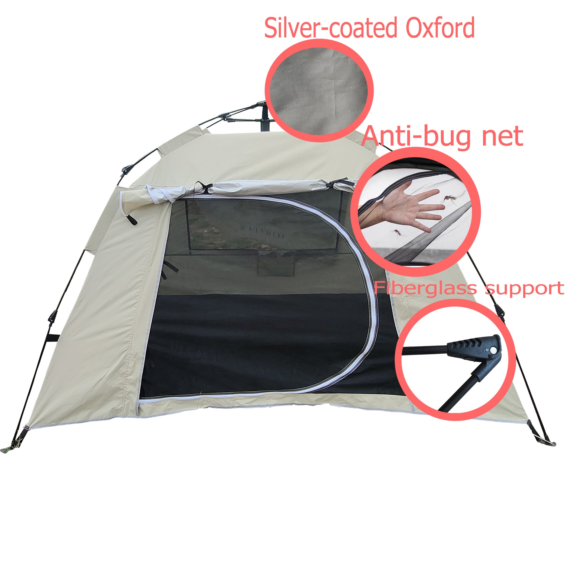 Tent, Quick Opening Automatic Tent, Waterproof And Uv Resistant Tent, Suitable For 2 3 People Camping, Picnic, Outdoor Travel Tent Beige Beige Classic Polyester
