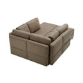 Oversized Modern 6 Seat Upholstered Sofa, Large Sectional Sofa With Storage Seats And Ottomanssofa Bed With Thick And Soft Cushions At All Sidesadjustable Arms And Backs Brown Brown Polyester 4 Seat