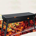 Barbecue Stove Portable Foldable Outdoor Grill Charcoal Bbq Grill Patio Camping Picnic Burner Portable Household Black Metal
