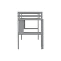 Twin Size Loft Bed With Desk And Shelves, Safety Guardrail And Ladder,Grey Twin Grey Pine