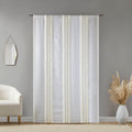 2Pk Poly Printed Curtain Panel With Tufted Stripe White Taupe 2 Pk 50X95