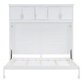 Full Size Murphy Bed Wall Bed With Top Cabinets,White Full White Plywood