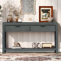 Console Table Entryway Table For Hallway Living Room With 2 Drawers And 1 Shelf Antique Green Mdf