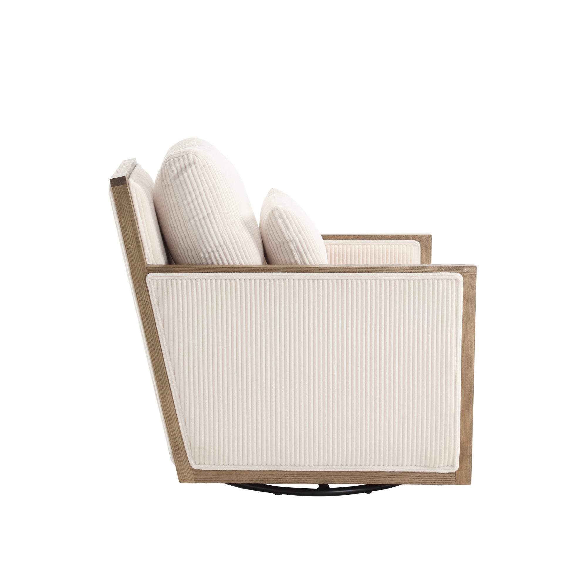 Coolmore Corduroy Swivel Barrel Chair, Comfy Accent Sofa Chair For Living Room, 360 Degree Swivel Barrel Club Chair, Leisure Arm Chair For Nursery, Hotel, Bedroom, Office, Lounge Beige Beige Primary Living Space Foam Corduroy