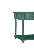 1 Drawer End Table,Side Table,Elegant Carved 1 Drawer End Table For Living Room Bed Room Study Entryway Dark Green American Design Mdf