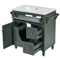 30'' Bathroom Vanity With Top Sink, Modern Bathroom Storage Cabinet With 2 Drawers And A Tip Out Drawer, Single Sink Bathroom Vanity Same As Sw000143Aaf Green Bathroom Modern Solid Wood Mdf Resin