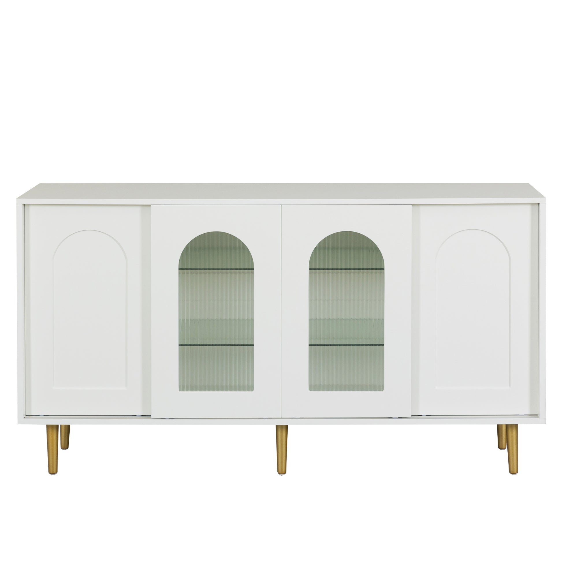 Dresser Drawer Cabinet,Bar Cabinet,Lockers,Sideboard,Buffet Sideboard,Buffet Service Desk,Storagecabinet,Changhong Glass Sliding Door, For Bedroom, Living Room, Kitchen Corridor, Color: White 5 Or More Spaces Barn Door White Primary Living Space Glass