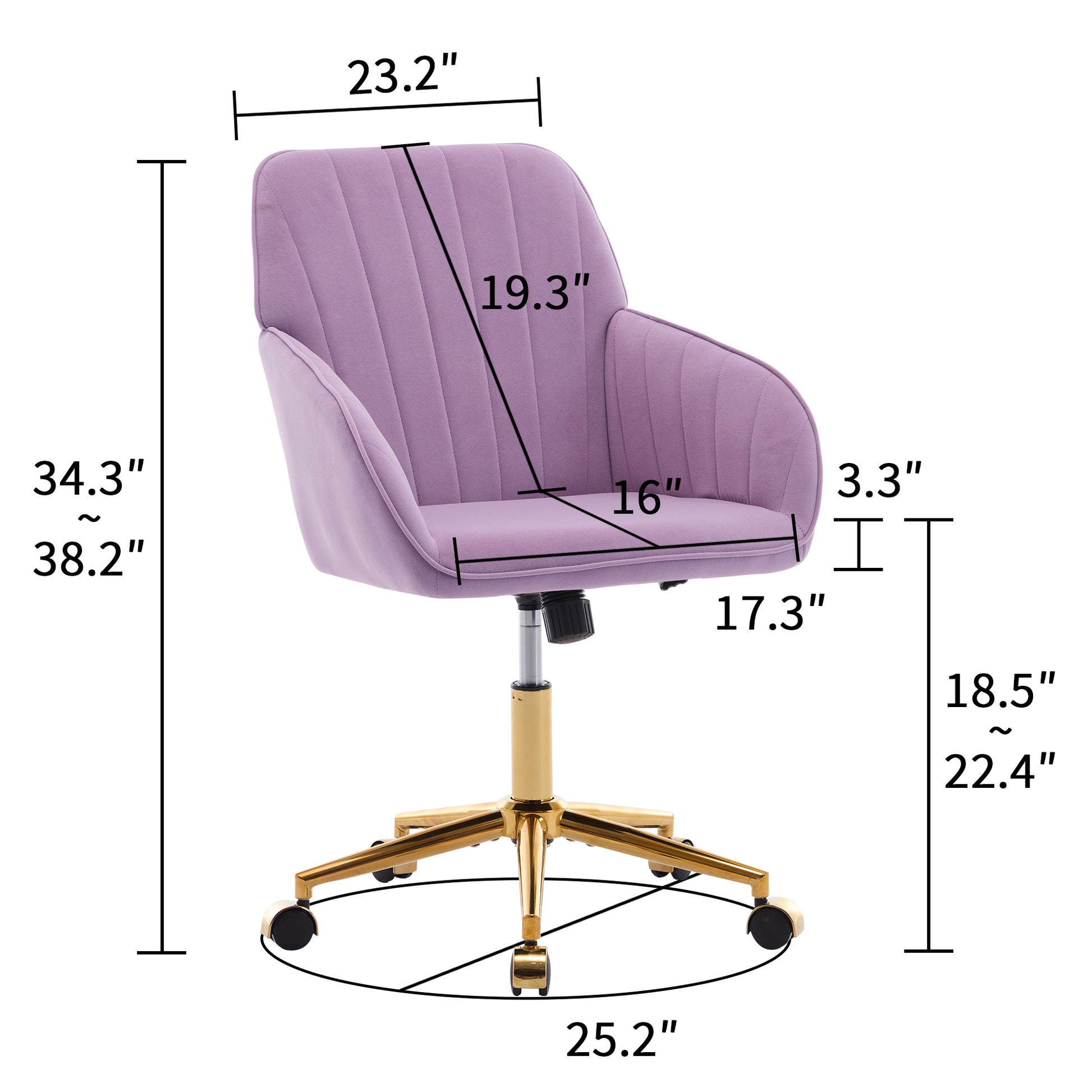 Ty Office Chair Lilac Velvet