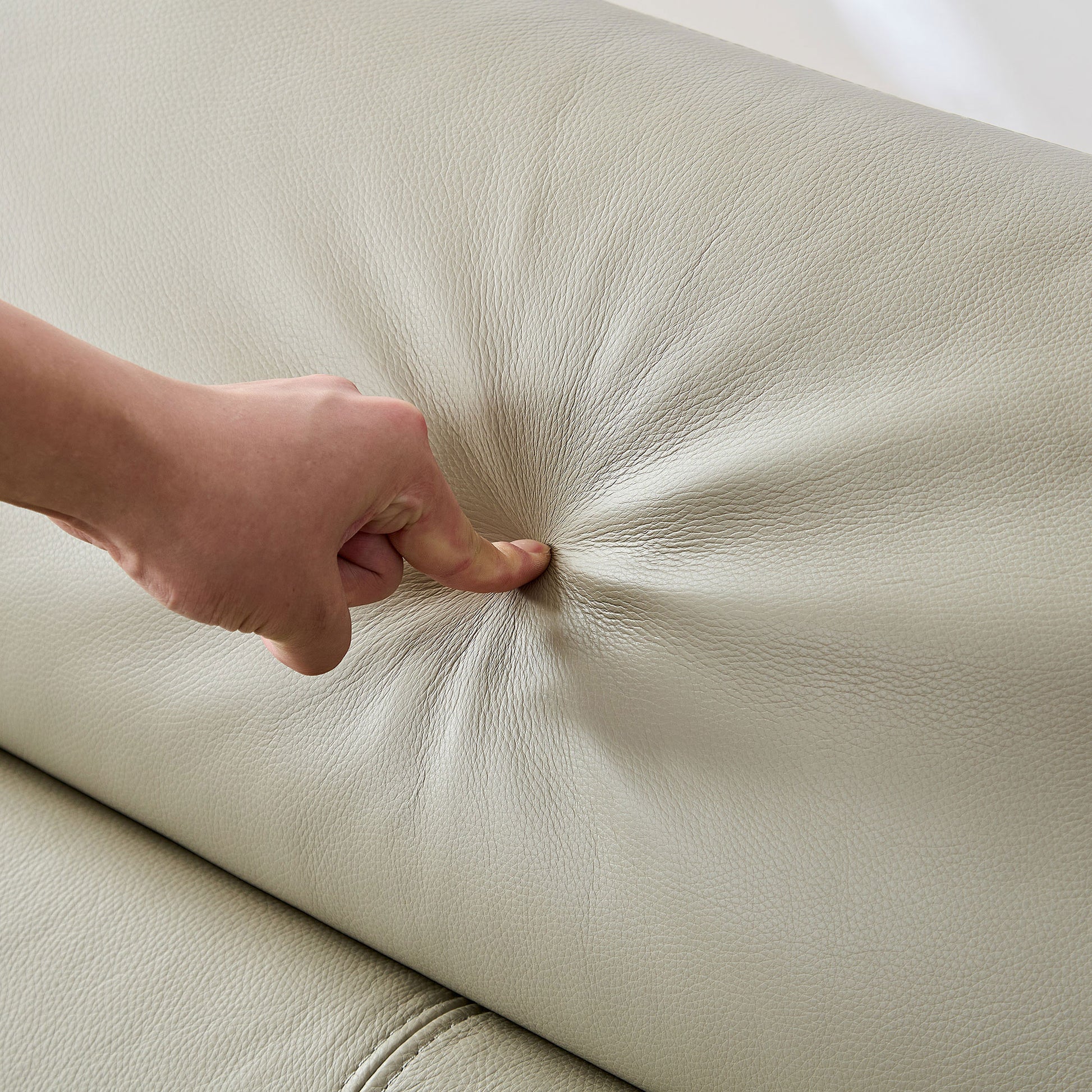 111.42Inch Modern Design L Shaped Deep Sectional Couch,Genuine Leather Sofa With Adjustable Headrests Couch,Minimalist Style Comfy Upholstery Corner Couch With Chaise For Living Room,Apartment,Office Grey Genuine Leather 5 Seat