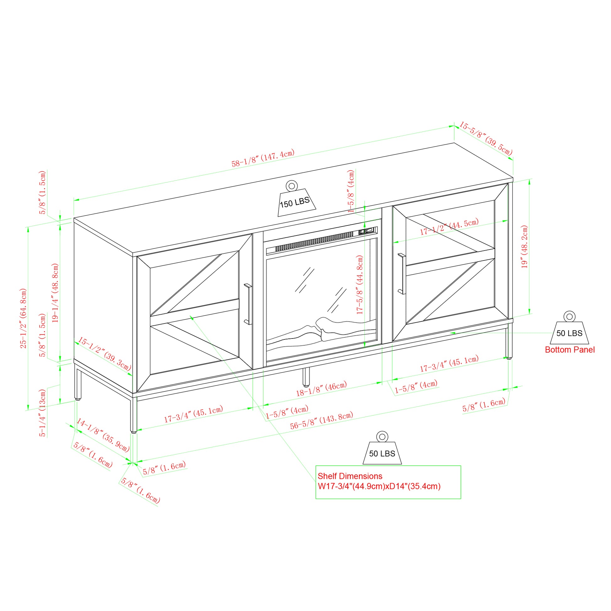 Modern Farmhouse Barn Door Fireplace Tv Stand For Tvs Up To 65 Inches Coastal Oak Light Brown Mdf Mdf