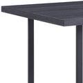Grey Oak And Black Dining Table With Sled Base Black Dining Room Rectangular Wood Metal Sled