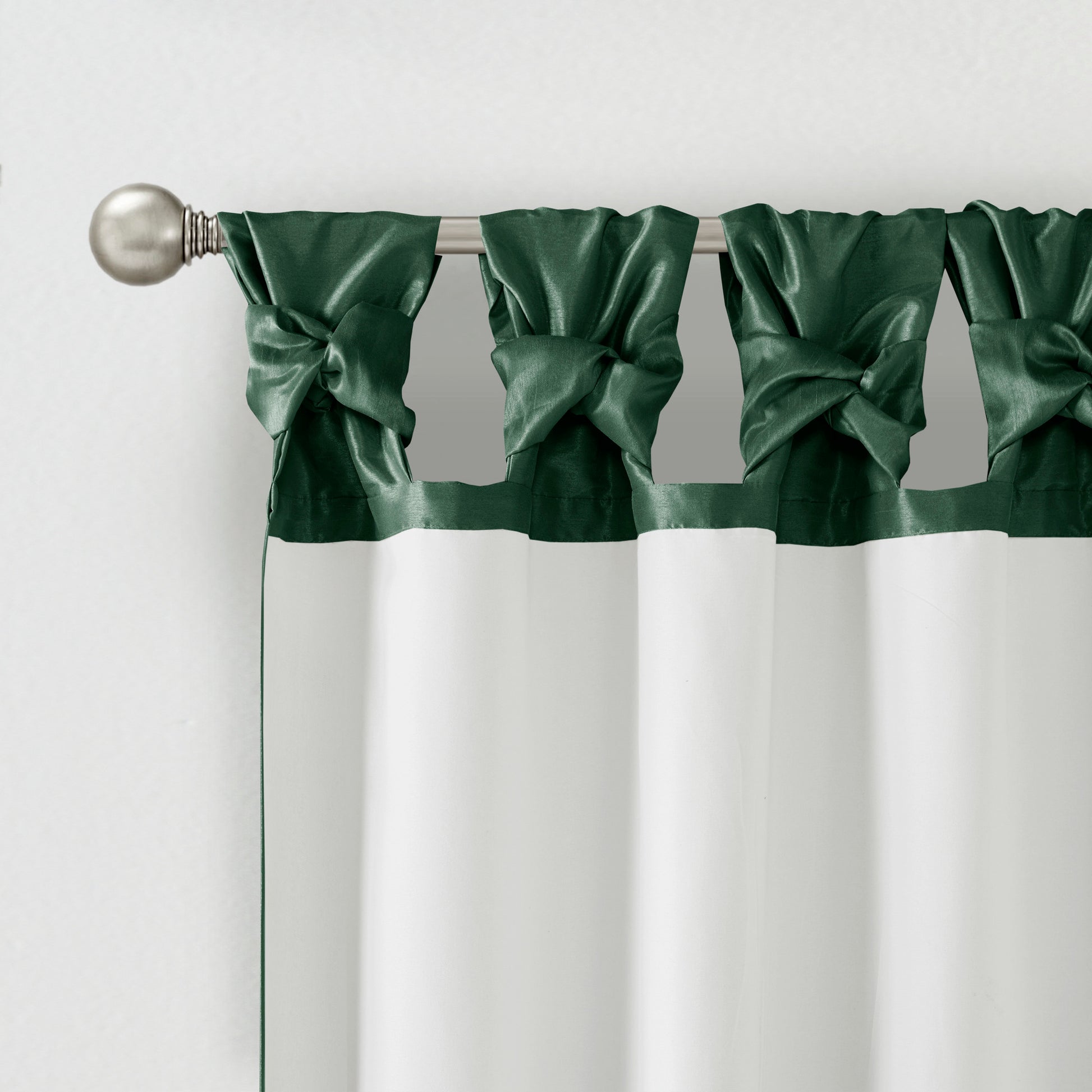 Twist Tab Lined Window Curtain Panel Green 50X84" Green Polyester
