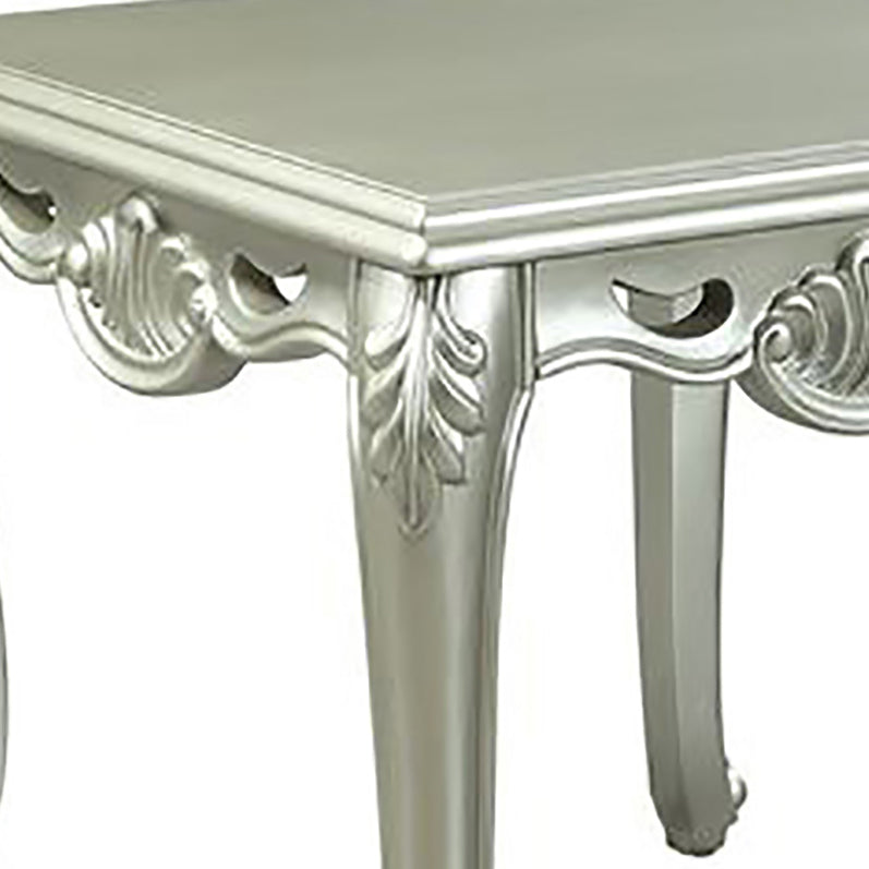 Champagne End Table With Metal Leg Champagne Primary Living Space Traditional Rubberwood Square Wood