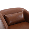 Coolmore Swivel Barrel Chair, Comfy Round Accent Sofa Chair For Living Room, 360 Degree Swivel Barrel Club Chair, Leisure Arm Chair For Nursery, Hotel, Bedroom, Office, Lounge Brown Pu Brown Pu Primary Living Space Foam Pu Leather