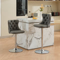 Swivel Pu Leather Barstools Adjusatble Seat Height From 25 33 Inch, Chrome Base Bar Stools With Backs Comfortable Tufted For Home Pub And Kitchen Island, Beige,Set Of 2,1512Gy Grey Dining Room American Design Bar Stools Wing Back Set Of 2 Foam Pu Leather