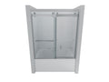 56 60In. W X 65'' H Frameless Double Sliding Tub Door, Bypass Tub Door Clear Glass Soft Closing, 23D02 T60Bn Brushed Nickel Brushed Nickel Stainless Steel