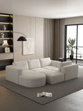 104.32*70.86 Modular Sectional Sofa Sleeper Couch, Sectional Sofa With Chaise And Ottoman, Convertible U Shaped Modular Sofa Set. Compressed Sponge, White. Combo A B C D White Primary Living Space Soft Minimalist,Modern Foam Spring 5 Seat