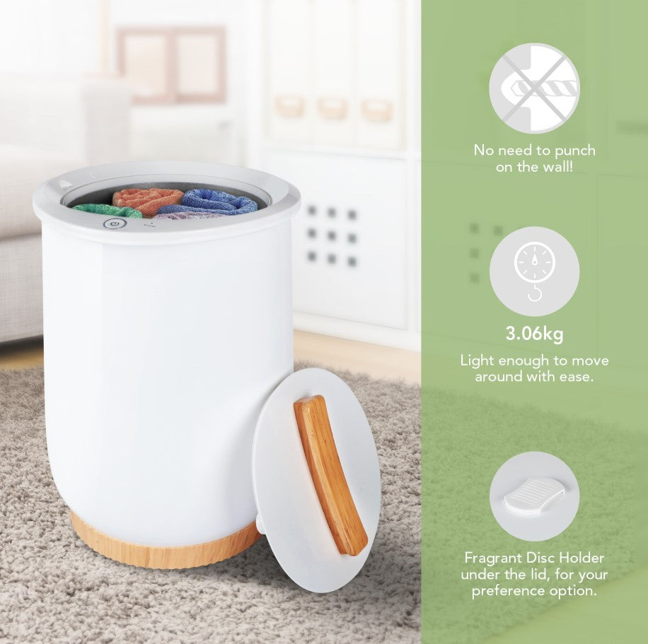 Towel Warmers, Luxury Bucket Towel Warmers, Large Towel Warmers For The Bathroom, Fits Up To 2 Oversized Towels, Bathrobes, Blankets, Pjs And More. White Plastic