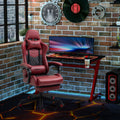 Vinsetto Racing Gaming Chair Diamond Pu Leather Office Gamer Chair High Back Swivel Recliner With Footrest, Lumbar Support, Adjustable Height, Red Red Pu
