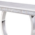 White And Silver Sofa Table White Silver Contemporary Square Artificial Marble
