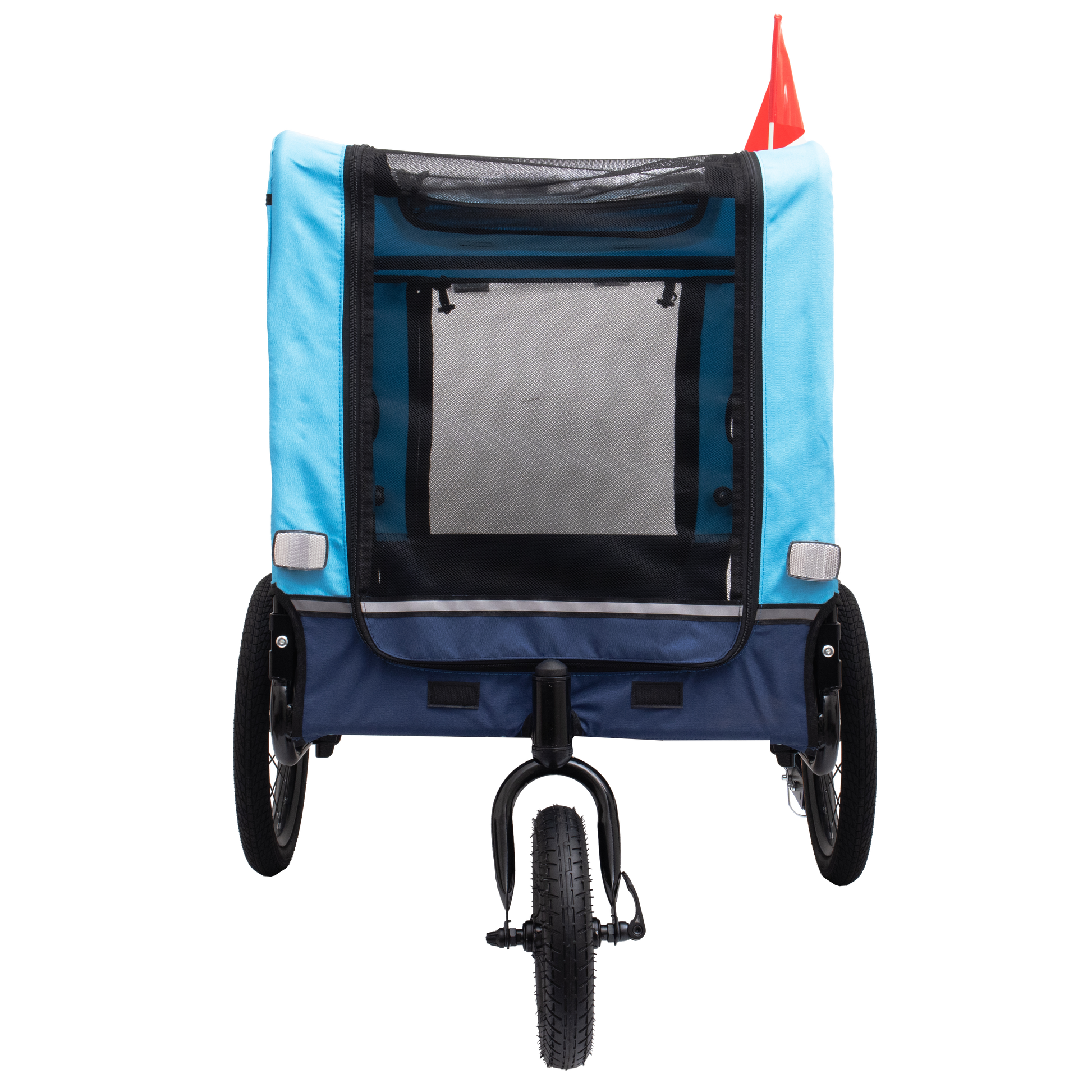 Outdoor Heavy Duty Foldable Utility Pet Stroller Dog Carriers Bicycle Trailer Blue Fabric Steel
